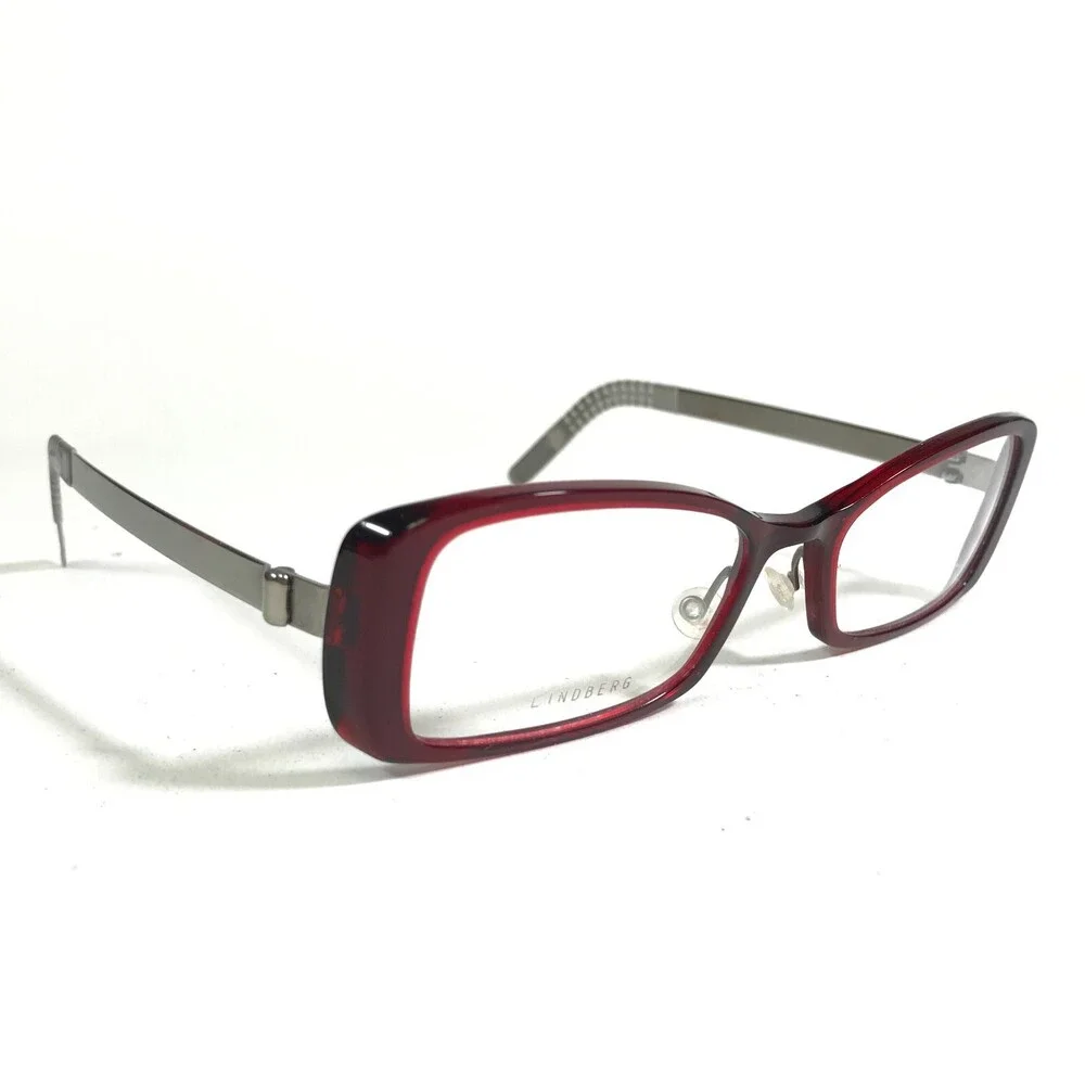 Lindberg ACT/STRIP 1115 AB04 Eyeglasses Frames Red Silver Acetanium 50-17-125